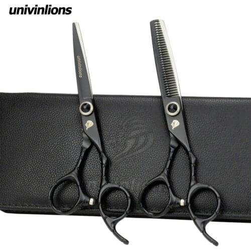 Univinlions 6" black barber hairdressing scissors razor hairdresser haircut japanese thinning shears salon de ciseaux coiffure