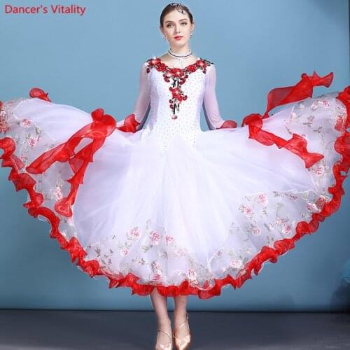 Professional Womens Ballroom Salsa Standard Waltz Flamenco Tango Competition Dress for Salsa Competition Costume