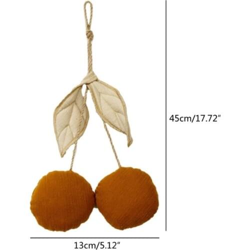 Q9QF Cute Cherry Wall Hanging Ornaments Cotton Kids Room Nordic Style Hanging Decor