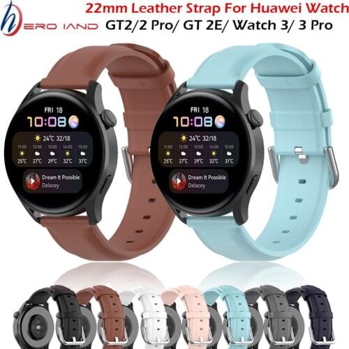 Leather Watchband Strap For Huawei Watch 3 / 3 pro / GT 2 Pro / GT2 46mm Smart Wristband Bracelet Replacement Accessories belt