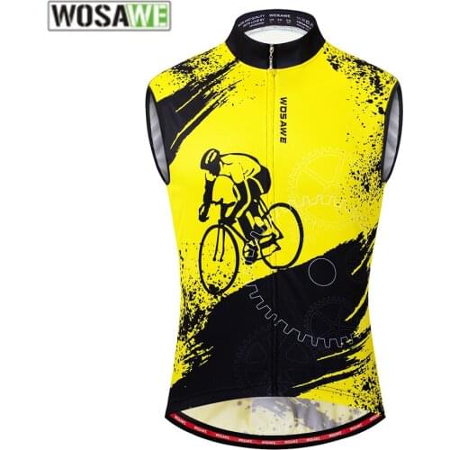 WOSAWE Sleeveless Reflective Cycling Vest Racing Bicycle Clothing MTB Bike Clothes Hombre Maillot Ciclismo Jersey Bicycle Vest