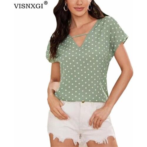 Блузки с коротким рукавом VISNXGI China At AliExpress