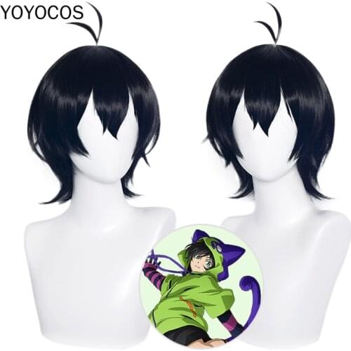 YOYOCOS SK MIYA Cosplay Wig Anime Miya Chinen Cosplay Wig Black Short Hair Heat Resistant Synthetic Hair SK8 the Infinity