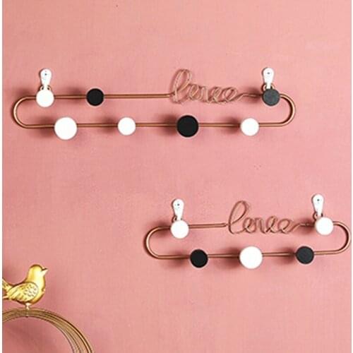 Iron Home Love Letter Decorative Hooks Key Holder Wall Metal Decoration Coat Perchero Tools Hanger for Home Kitchen