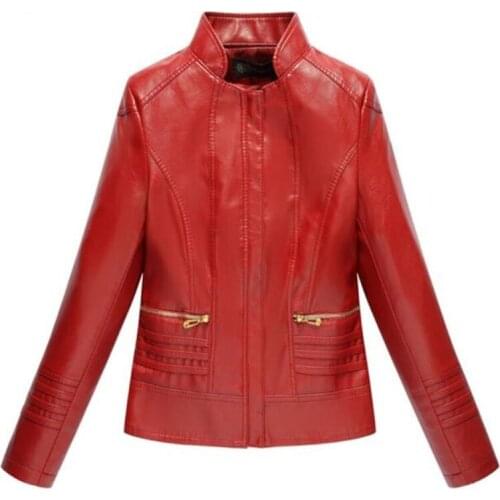 2020 New Spring Autumn Clothing High Quality PU Leather Clothes Women Jacket Coat Temperament Women Leather Jacket Women Coat
