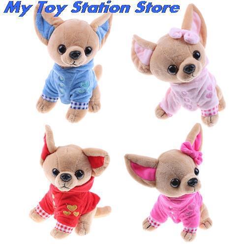 1pcs 17cm Lovely Chihuahua Dog Plush Toy Stuffed Children Best Present 4 Colors