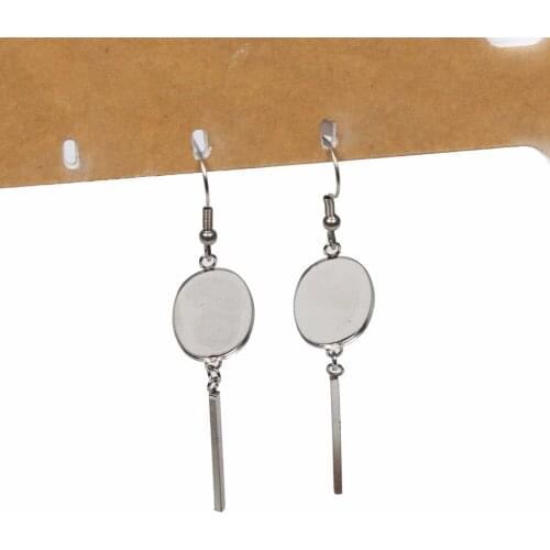 Onwear 10pairs fit 13x18mm oval cabochon earring bezel blanks stainless steel cameo base settings diy findings for diy jewelry