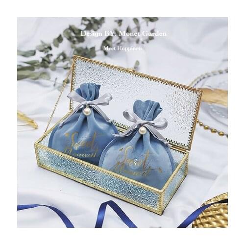 10pcs/lot ins style velvet wedding candy bag candy packaging Premium European gift box Wedding Favors Party Decoration Supplies