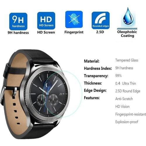 3pcs/lot For Samsung Gear S3 Classic SmartWatch Clear Tempered Glass Screen Protector Ultra Thin Explosion-proof Protective Film