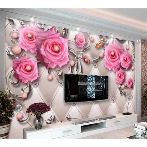 Custom wallpaper 3d murals exquisite luxury papel de parede jewelry flowers soft package mural living room background wall paper