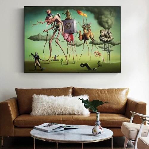 "The American Dream" By By Salvador Dali Wall Art Canvas Paintings Famous Artwork Wall Pictures Cuadros for Living Room