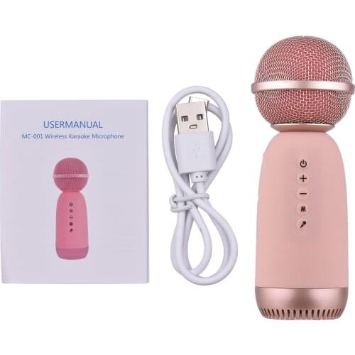Ammoon MC-001 Wireless BT Microphone Portable Handheld Karaoke Mic with Built-in Speaker Compatible & Smartphone Tablet Computer