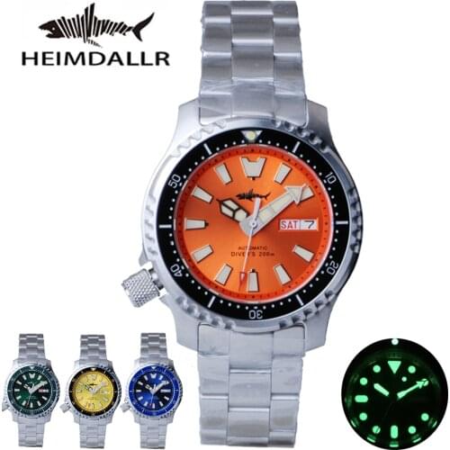 HEIMDALLR Automatic Watch Men NH36A Mens Mechanical Watches 62MAS Sapphire Crystal Super C3 Luminous Luxury Diving Watch 200M