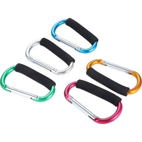 Large D-type Roller Skates Shoes Handle Buckle Clip Aluminum KeyChain Metal Hook Hasps Quick Release Soft Handles 5 Colors