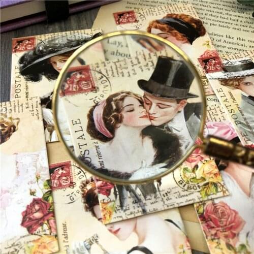 British Manor Vintage Lady DIY Scrapbook Junk Journal Art Supplies Travel Diary Decoration Material Card