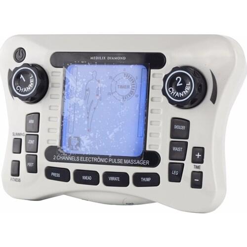 308B 2Channel Output Electrical Elactical Stimulator Tens Machine Digital Therapy Massager Body Knee Waist Shoulder Pain Relieef