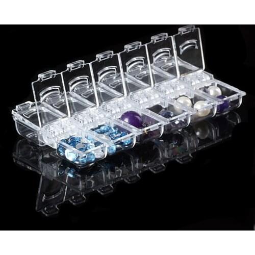 Empty Plastic Storage Box Newly 12 Compartment Container Nail Rhinestone Decoration Accessories Crystal Case Divided Nail Tools