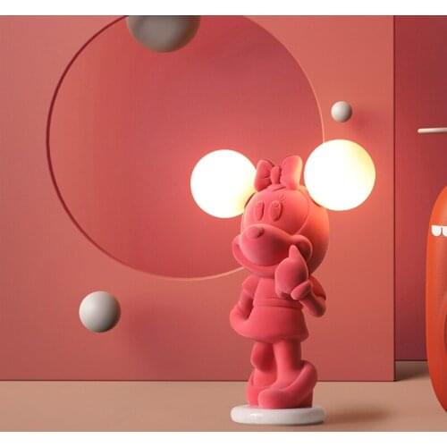 Children room cartoon adornment desk lamp contracted bedroom desk bedside lovely sweet pink girl princess room lamps and lantern