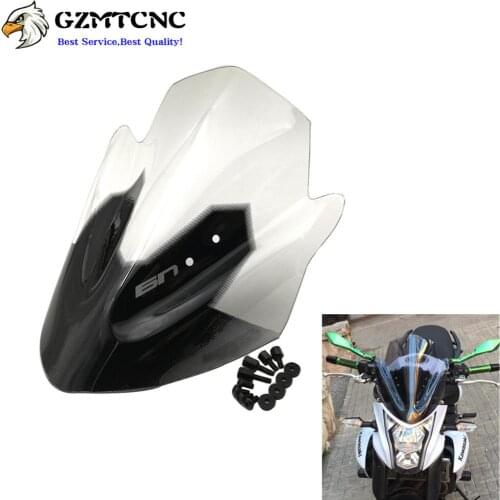 ER6N 12-16 Clear/Smoke Windshield WindScreen Front Screen Shield w/ Mount Screws Kit for Kawasaki ER-6N 2012 2013 2014 2015 2016