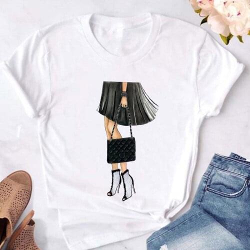 Harajuku Streetwear Short Sleeve O-Neck Tshirt female Tshirt Summer New harajuku pretty lady images Printed T Shirts Women
