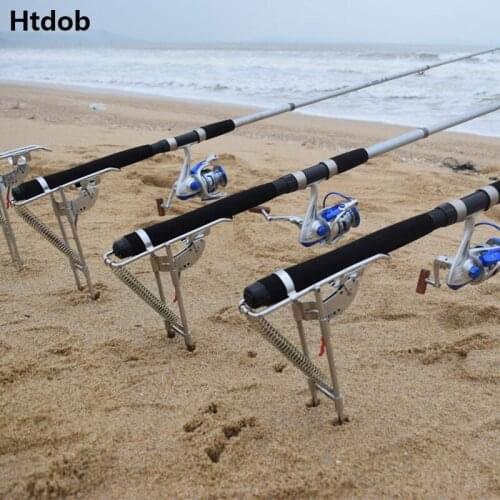 Htdob Automatic Fishing Rod Mount Spring Angle Adjustable Anti-Rust Steel Fishing Pole Holder Outdoor Sea Rod Automatic Fishing