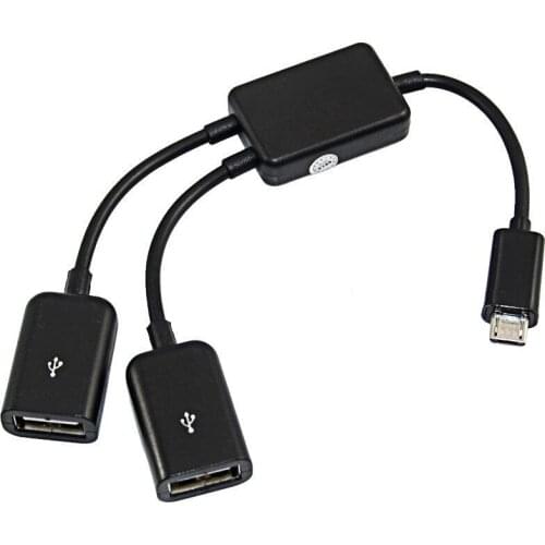 Micro USB / Type C to 2 OTG Dual Port HUB Cable Y Splitter Micro-USB Type-C Adapter Converter for Tablet Android Mouse Keyboard