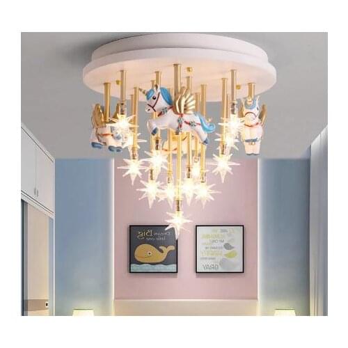 Round Shape Led Cute Bedroom Lights For Girls Baby Room Light For Kids Room Boy Room Lighting Chandelier Light Lamp