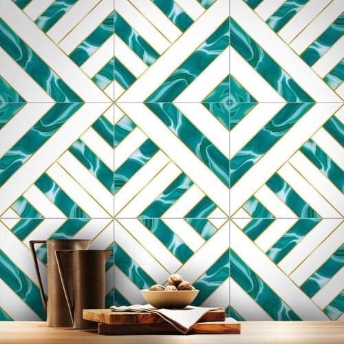Kitchen cabinet oil-proof tile stickers Bathroom non-slip waterproof floor sticker PVC self-adhesive deco marble wallpaper