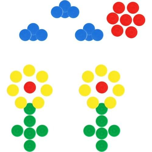 50Pcs Kids Math Counters Dual Color Round Chips Counting Numbers Math Game Counters Teaching Aids