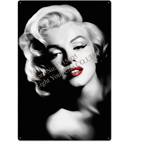 Marilyn Monroe Vintage Metal Poster Plaque Tin Sign Metal Wall Decor Man Cave Club Living Room Metal Signs Metal Painting 20x30