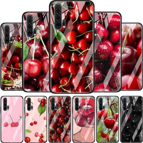 Red Cherry Summer Fruit Soft Tempered Glass Cover For Honor 30 20 10 9X 8X Lite Pro Plus Phone Case Coque Shell