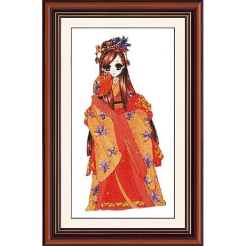 Chinese Style Classical Beauty Character Series Precision Printing A550 Cross Stitch Kit Fishxx Home Handmade Embroidery