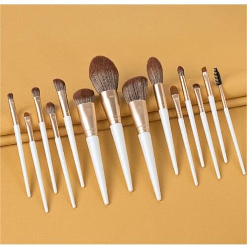 14Pcs Makeup Brush Set Cosmetics Blending Brushes Foundation Powder Highlight Blush Eyeshadow Eyebrow Eyelash Lips Make Up Brush