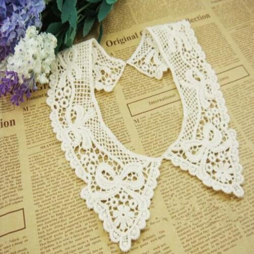 Patches fabric collar Trim Neckline Applique for dress/wedding/shirt/clothing/DIY/Sewing flower Floral lace flower bowknot