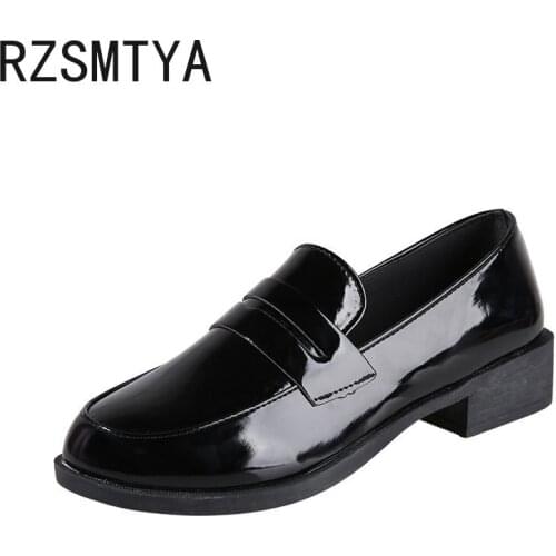 RZSMTYA New Fashion 2021 Women Flat Shoes Spring Autumn Sweet Style Mary Jane Shoes Big Size Black Red 35-43