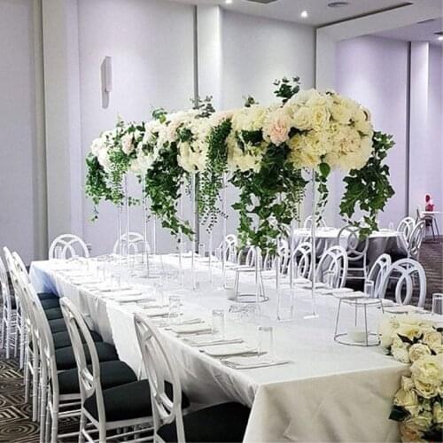 New style Clear Acrylic Wedding Event Decoration rectangle Centerpieces Table Flower Stand senyu0305