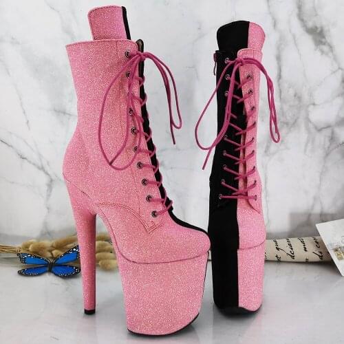 Leecabe 20CM/8inches Pole dancing shoes High Heel platform Pole Dance boot