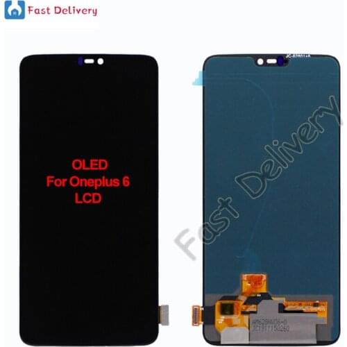 OLED For Oneplus 6 LCD Display Touch Screen Digitizer Assembly Replacement Accessory For Oneplus6 1+ 6 lcd 100% Tested 6.28"