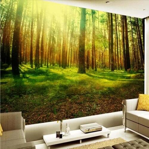 Natural Scenery Sun Shine 3D HD Large Wall Mural Forest Photo Wallpaper Living Room Landscape Home Improvement Wall Paper Mural