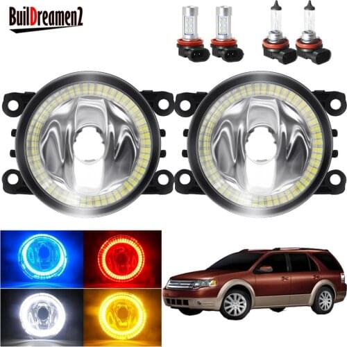 Angel Eye Fog Light H11 Car Front Bumper Fog Lamp with Halo Ring Daytime Running Light 12V For Ford Taurus X 3.5L V6 2008 2009