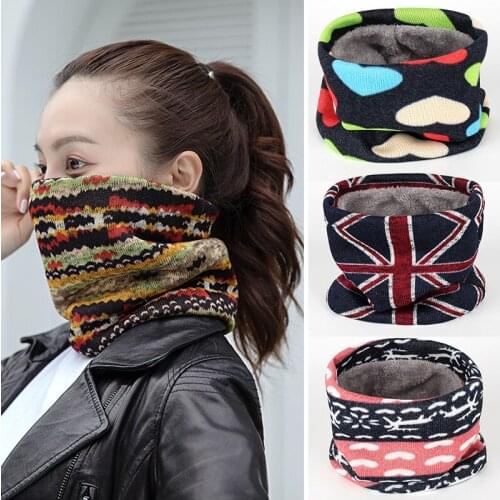 Luxury Unisex Knitted Ring Scarf Print Winter Thick Cashmere Warm Neck Buff Women Men Snood Scarves Bufanda Foualrd Design 2021