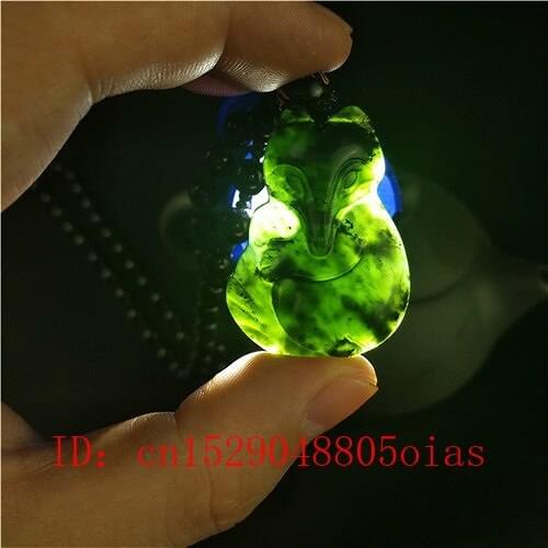 Certified Chinese Natural Black Green Jade Phoenix Pendant Beads Necklace Charm Jewelry Obsidian Carved Amulet Gifts for Men