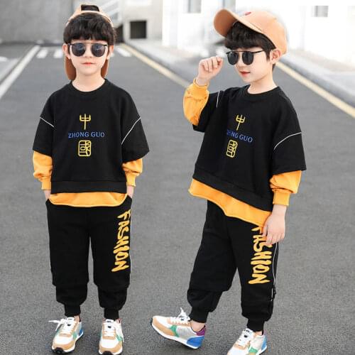 New 4-12 yrs Boys Sets Spring Autumn Baby Kids Sets Cotton Sport Boy Tracksuits Kids Suits Long Sleeve T Shirt+Pants 2 pcs suit