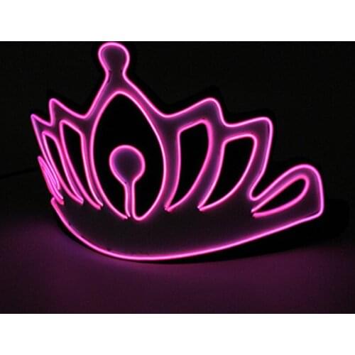 Glowing LED Hairband Neon Party Decoration Kawaii Accessories EL Wire Queen Crown Headband For Birthday Party