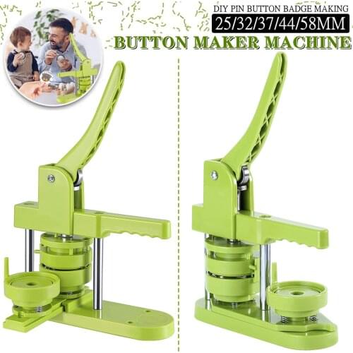 Badge Pin Button Maker Machine with 25-58MM Badge Button Maker Mold DIY Pin Badge Maker Press Punch Button Making Badges Machine