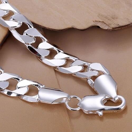 8MM Womens Fashion DIY Jewelry Alloy Mens Chain Bracelet Lobster Clasp Link Hand Catenary