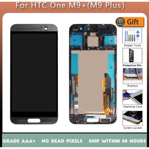For HTC One M9 Plus LCD screen assembly with front case touch glass,5.2 inches One M9PLUS LCD Display original Black Silver gold