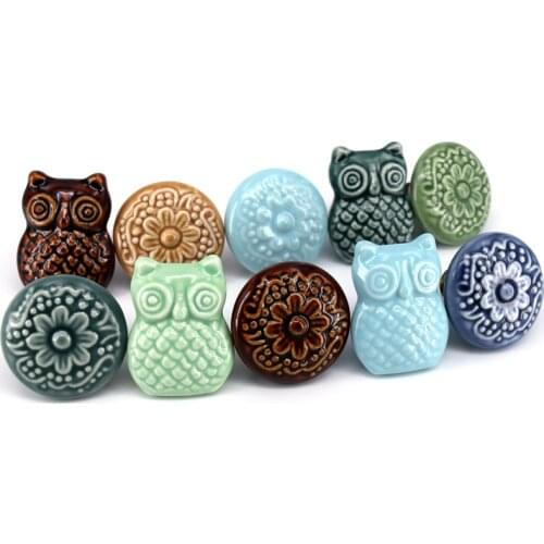 1PCS Ceramic Kitchen Handles Pull Drawer Dresser Cabinets Cupboard Door Knobs Hardware w/Screws