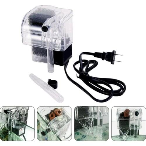 1Pc Adjustable Aquarium Water Filter Fish Tank Hanging Filtration Tool (US Plug)