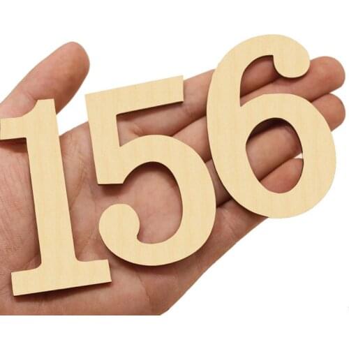 10pcs Mixed Number Wood Craft Wooden Cutout Love Flatbacks Scrapbooking Flower for Cardmaking DIY Art Decoration New Year Decor